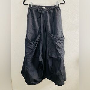 Marketplace Handwork of India Black Skirt Lagenlook Pockets Artisanal Boho | Lg